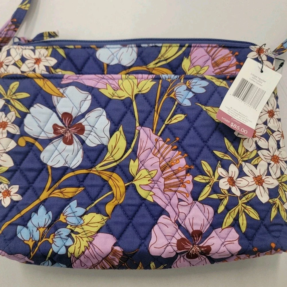 Vera‎ Bradley Coffee Garden Large Hipster Cotton Quilted Bag NWT $85 Florals